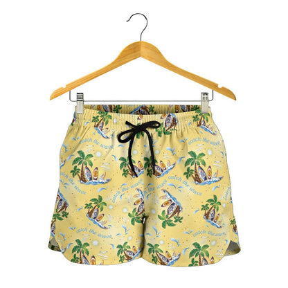 Surf Catch the Wave Design Women Shorts-JTAMIGO.COM