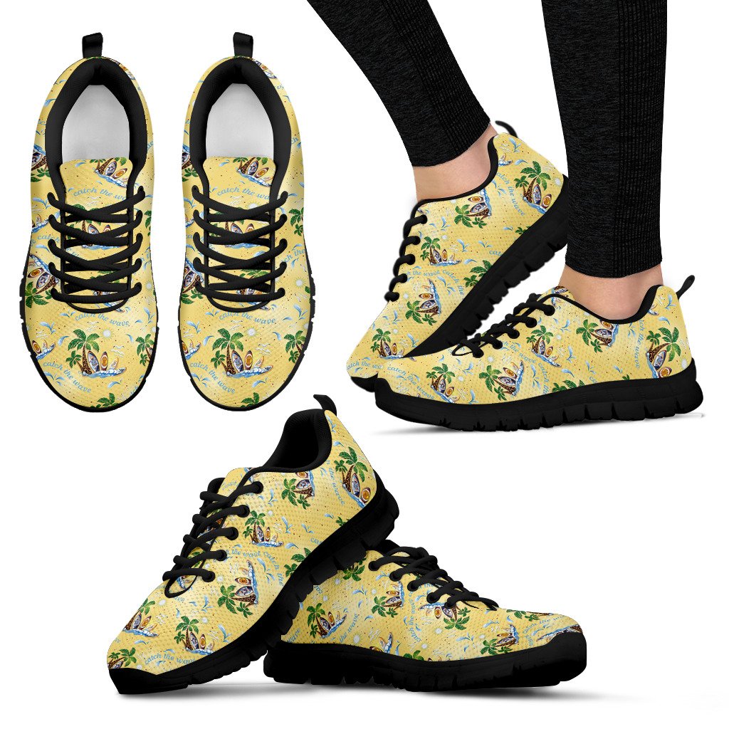 Surf Catch The Wave Design Women Sneakers Shoes