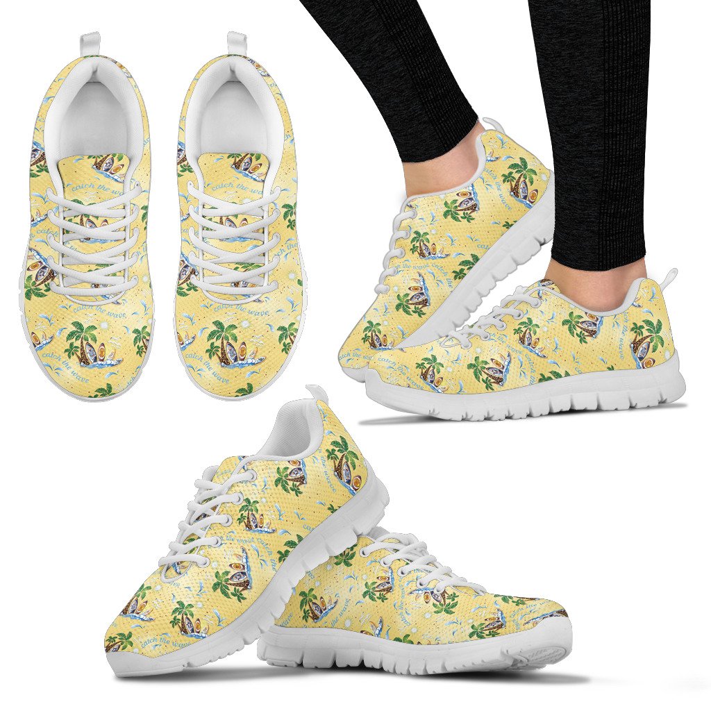 Surf Catch The Wave Design Women Sneakers Shoes