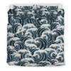Surf Wave Pattern Print Duvet Cover Bedding Set
