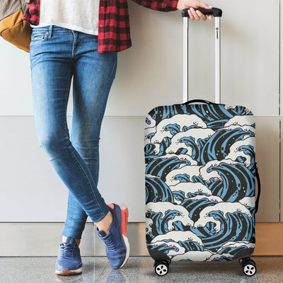Surf Wave Pattern Print Luggage Cover Protector