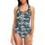 Surf Wave Pattern Print One Piece Swimsuit-JTAMIGO.COM