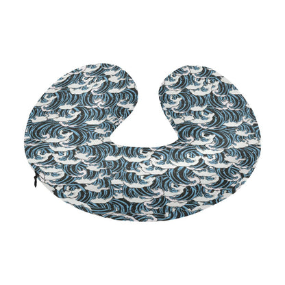 Surf Wave Pattern Print U-Shaped Travel Neck Pillow-JTAMIGO.COM
