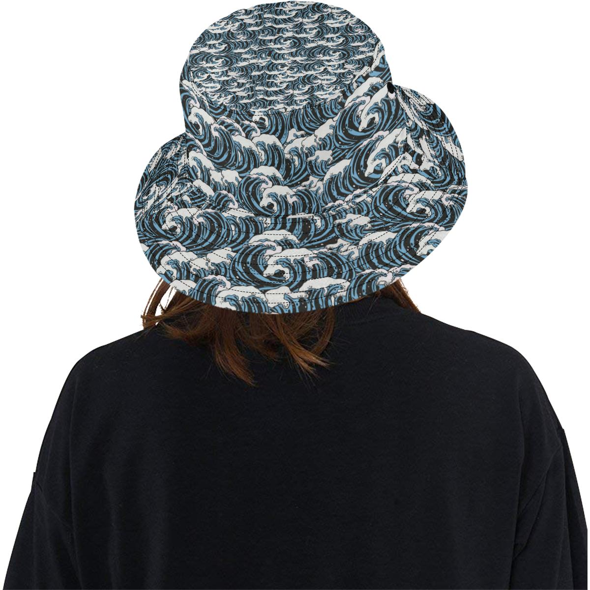 Surf Wave Pattern Print Unisex Bucket Hat