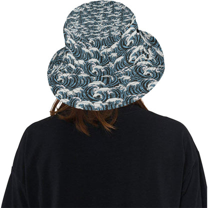 Surf Wave Pattern Print Unisex Bucket Hat