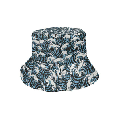 Surf Wave Pattern Print Unisex Bucket Hat