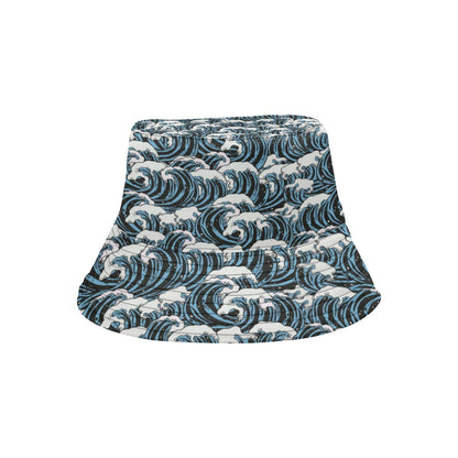 Surf Wave Pattern Print Unisex Bucket Hat