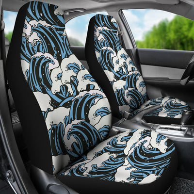 Surf Wave Pattern Print Universal Fit Car Seat Covers