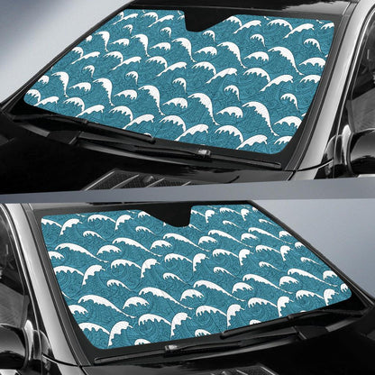 Surf Wave Tribal Design Car Sun Shade For Windshield