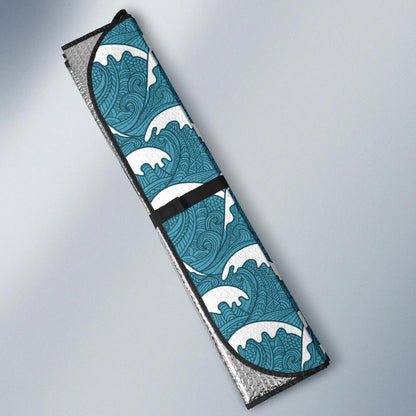 Surf Wave Tribal Design Car Sun Shade For Windshield