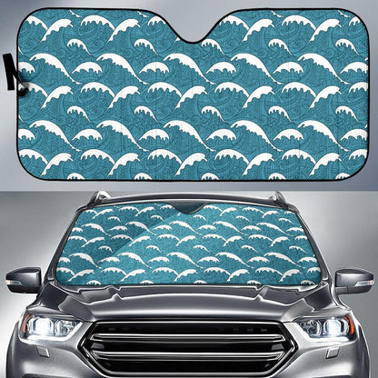Surf Wave Tribal Design Car Sun Shade For Windshield