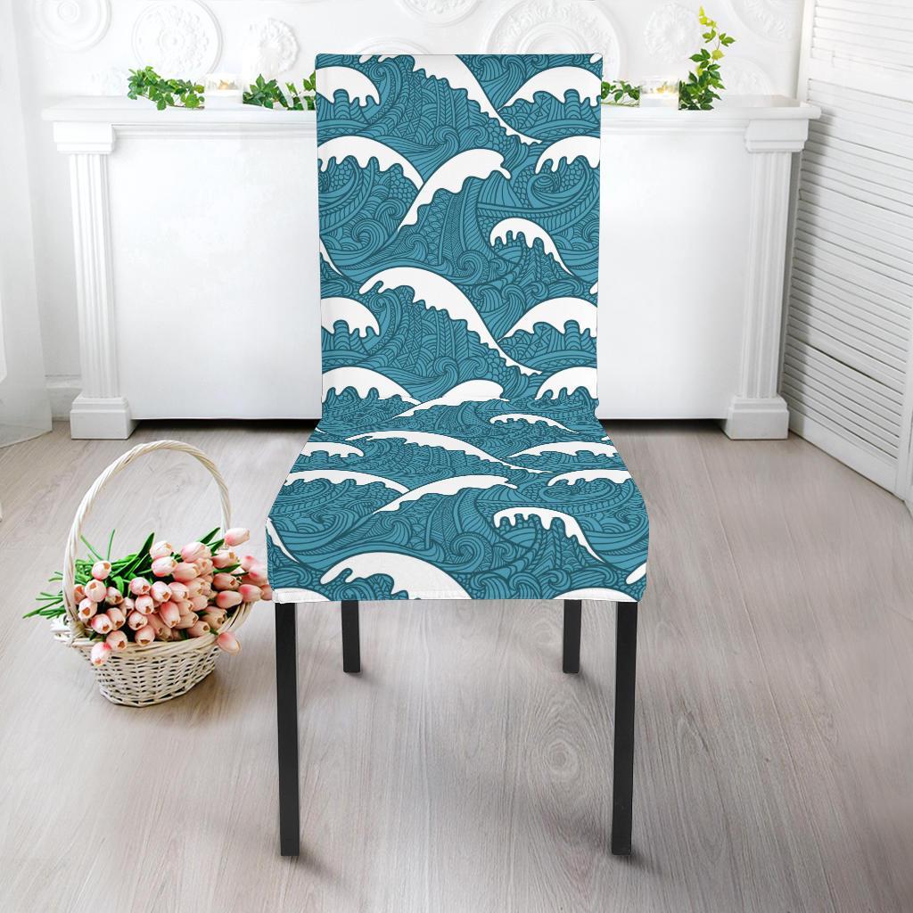 Surf Wave Tribal Design Dining Chair Slipcover-JTAMIGO.COM