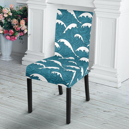 Surf Wave Tribal Design Dining Chair Slipcover-JTAMIGO.COM