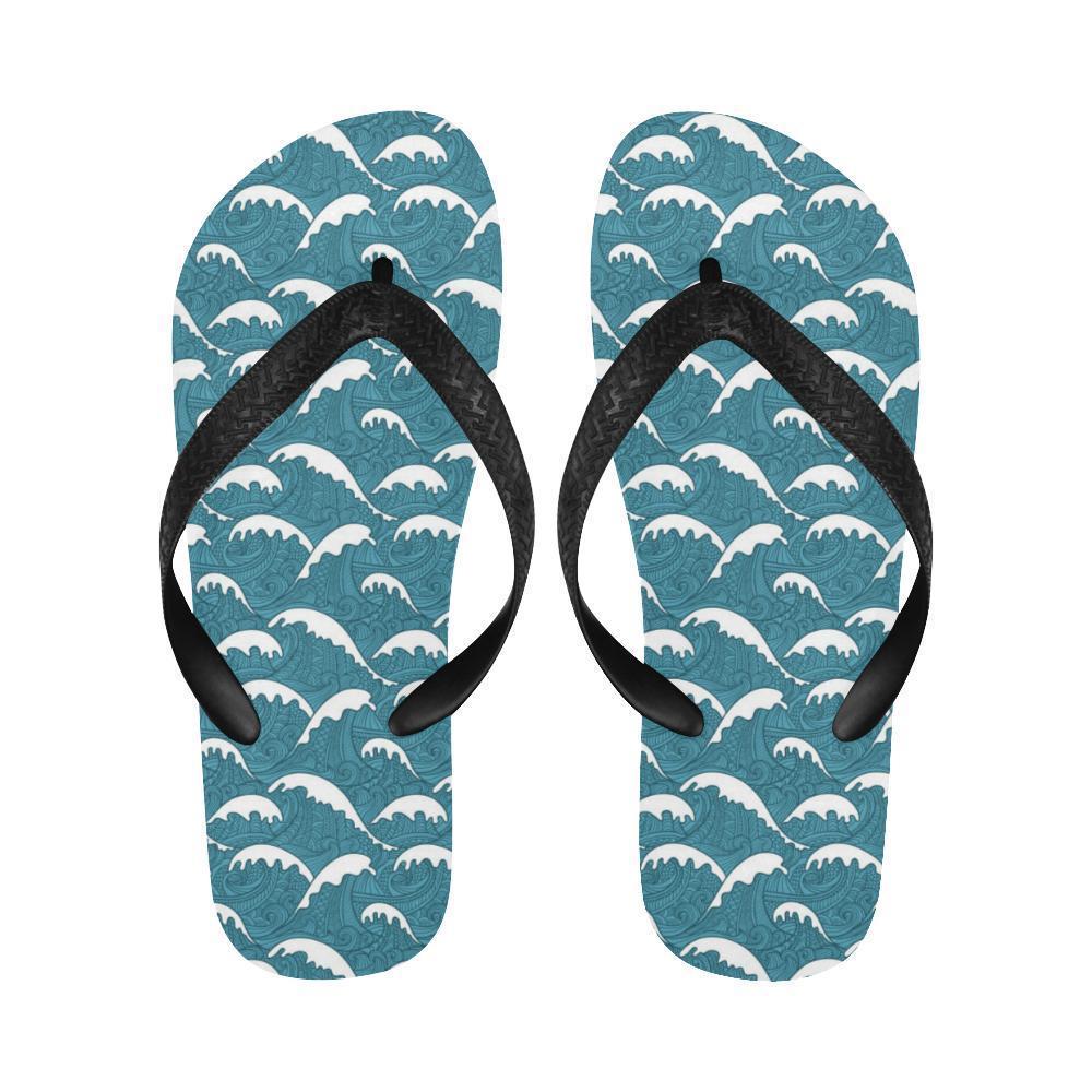 Surf Wave Tribal Design Flip Flops-JTAMIGO.COM