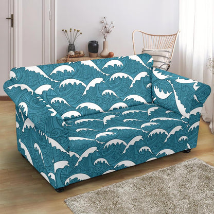 Surf Wave Tribal Design Loveseat Slipcover-JTAMIGO.COM