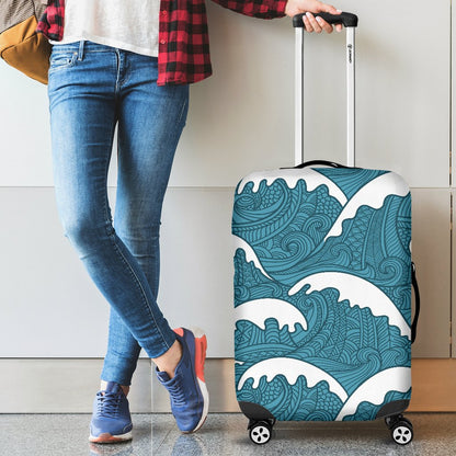 Surf Wave Tribal Design Luggage Cover Protector