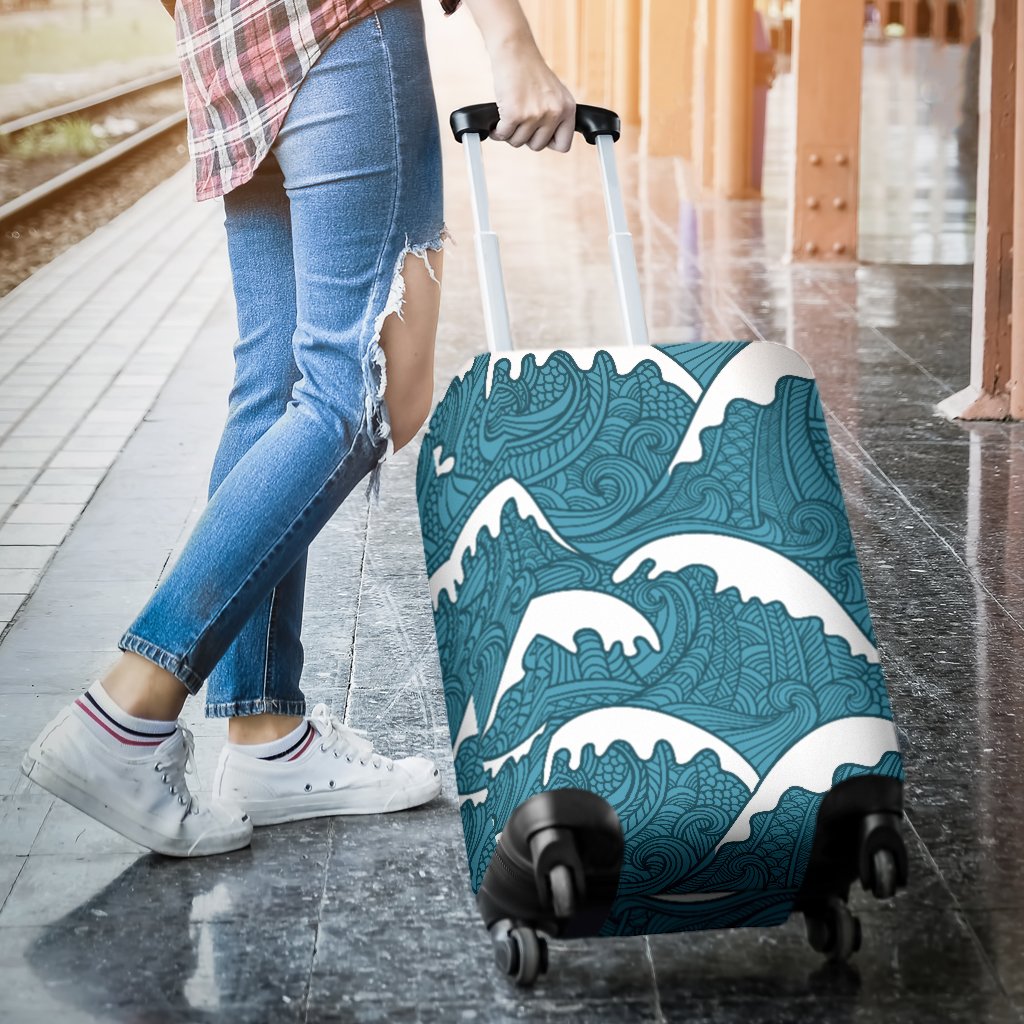 Surf Wave Tribal Design Luggage Cover Protector