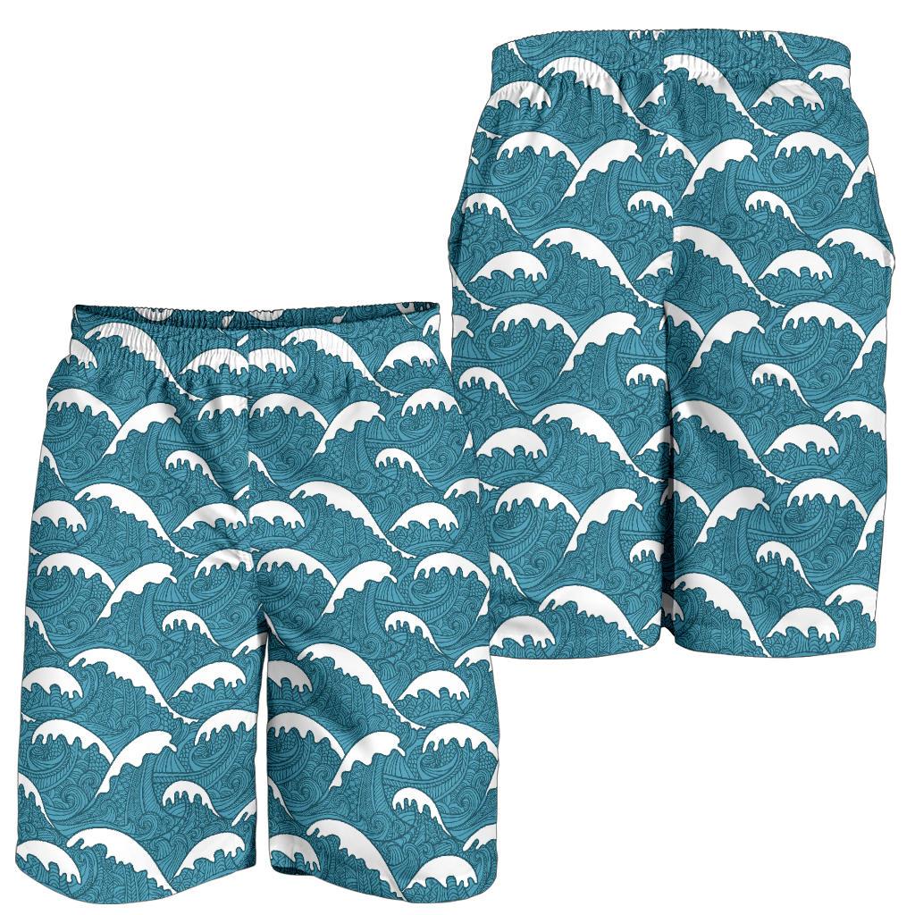 Surf Wave Tribal Design Mens Shorts-JTAMIGO.COM