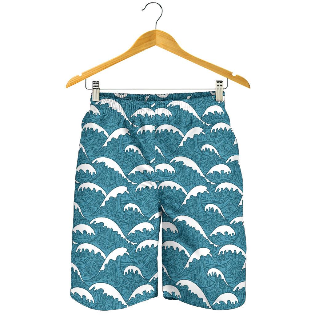 Surf Wave Tribal Design Mens Shorts-JTAMIGO.COM
