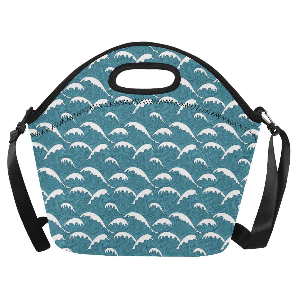 Surf Wave Tribal Design Neoprene Lunch Bag (Model 1669)(Large)-JTAMIGO.COM