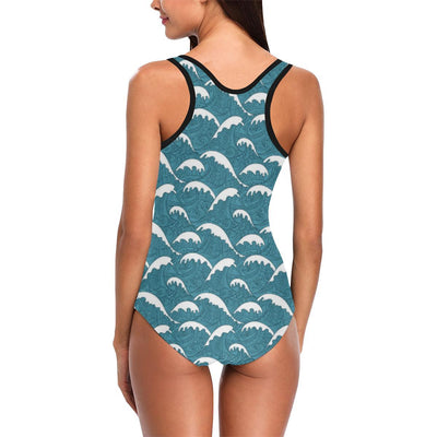 Surf Wave Tribal Design One Piece Swimsuit-JTAMIGO.COM