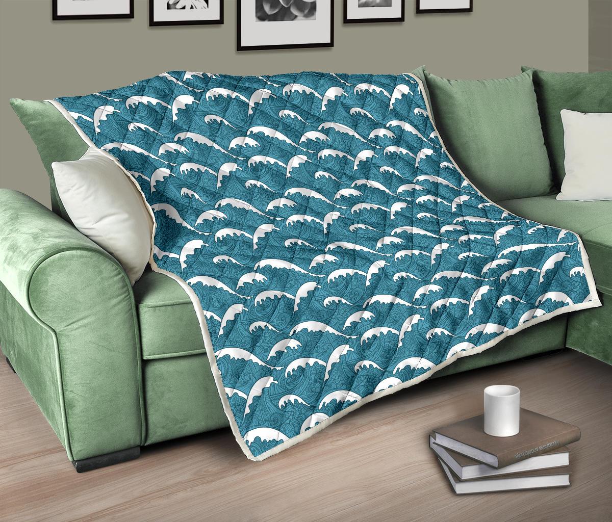 Surf Wave Tribal Design Premium Quilt-JTAMIGO.COM