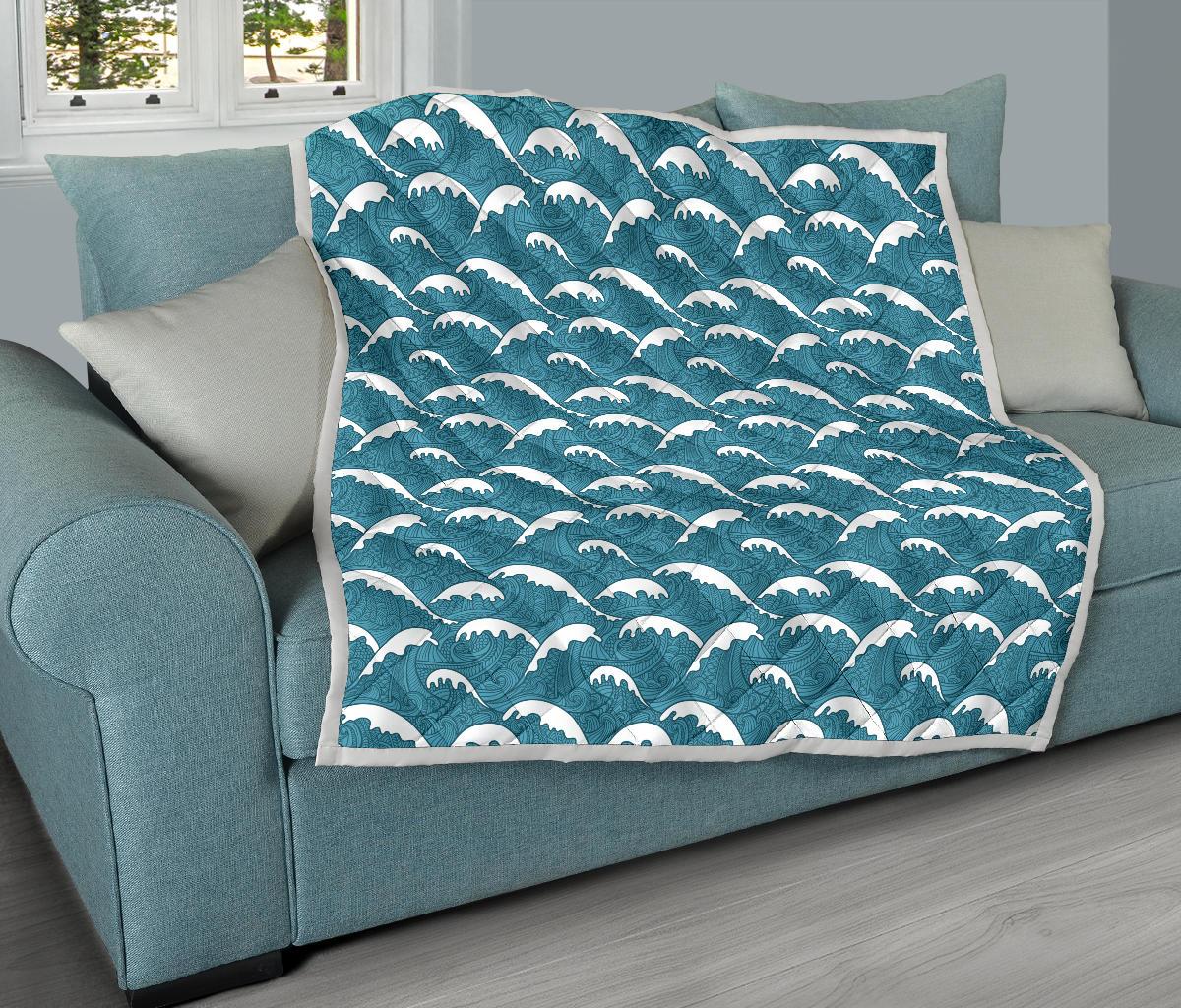 Surf Wave Tribal Design Premium Quilt-JTAMIGO.COM