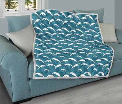 Surf Wave Tribal Design Premium Quilt-JTAMIGO.COM