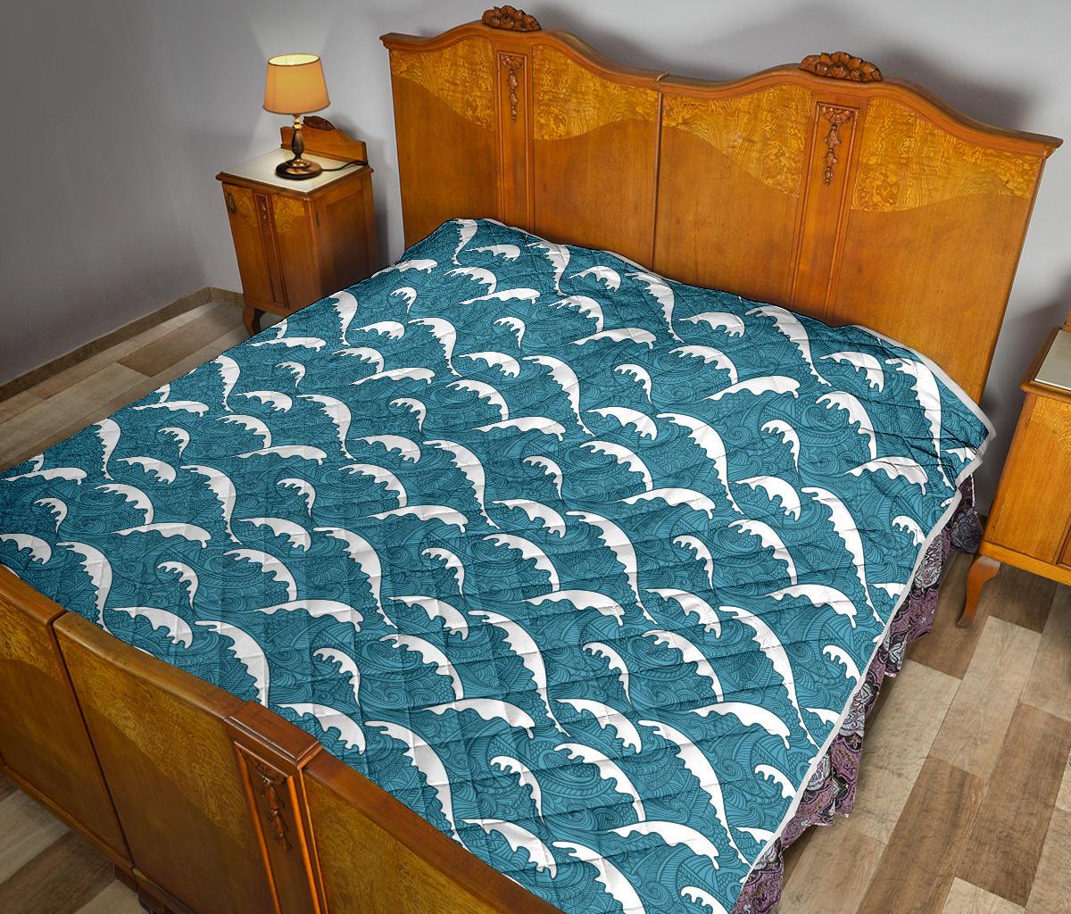 Surf Wave Tribal Design Premium Quilt-JTAMIGO.COM