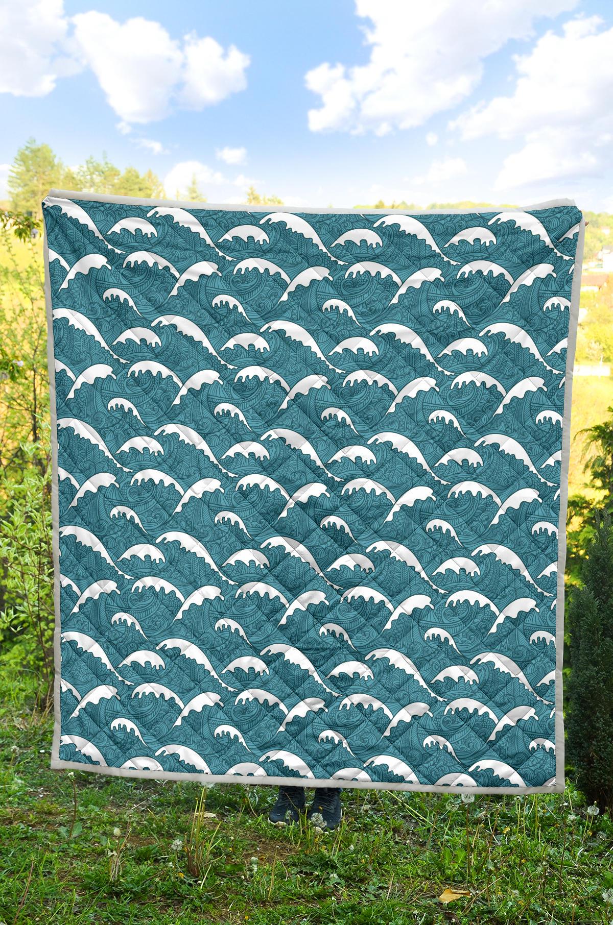 Surf Wave Tribal Design Premium Quilt-JTAMIGO.COM