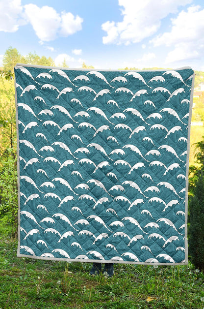 Surf Wave Tribal Design Premium Quilt-JTAMIGO.COM