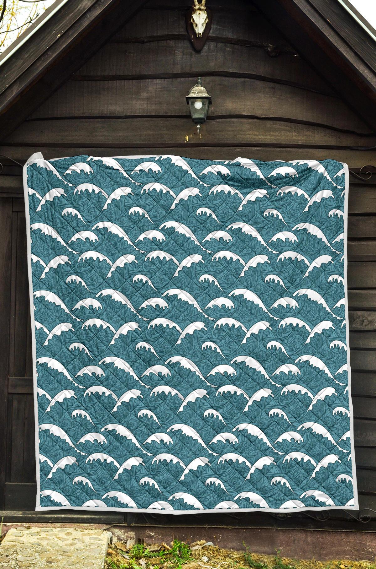 Surf Wave Tribal Design Premium Quilt-JTAMIGO.COM