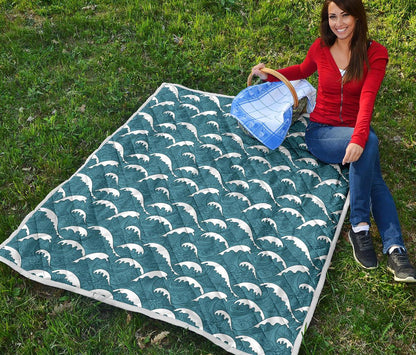 Surf Wave Tribal Design Premium Quilt-JTAMIGO.COM