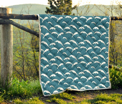 Surf Wave Tribal Design Premium Quilt-JTAMIGO.COM
