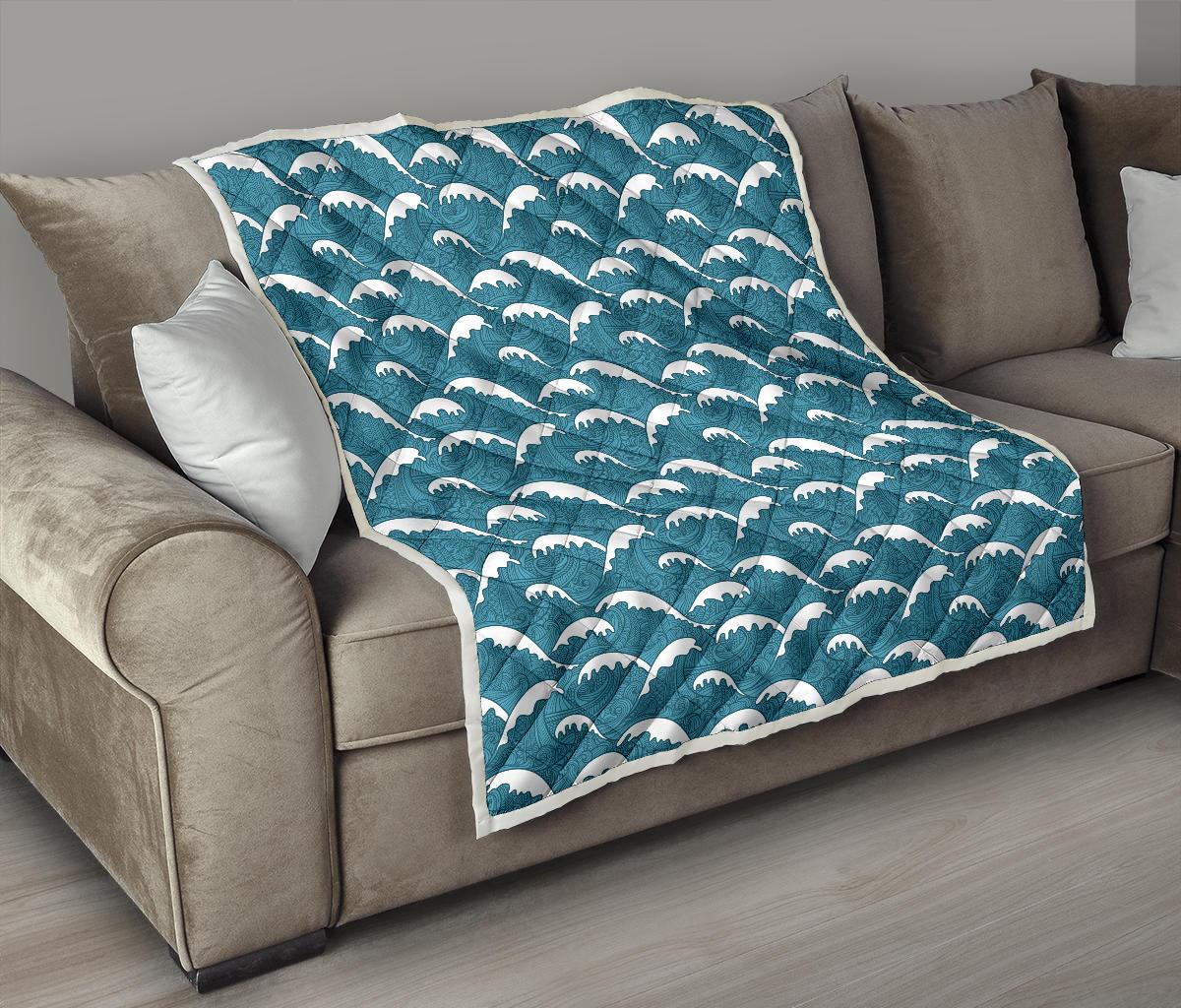 Surf Wave Tribal Design Premium Quilt-JTAMIGO.COM
