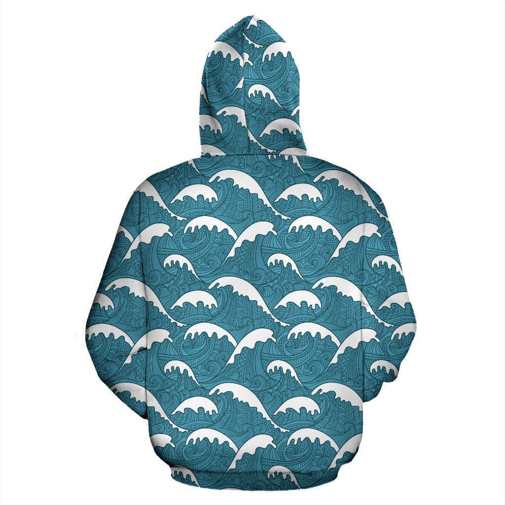Surf Wave Tribal Design Pullover Hoodie