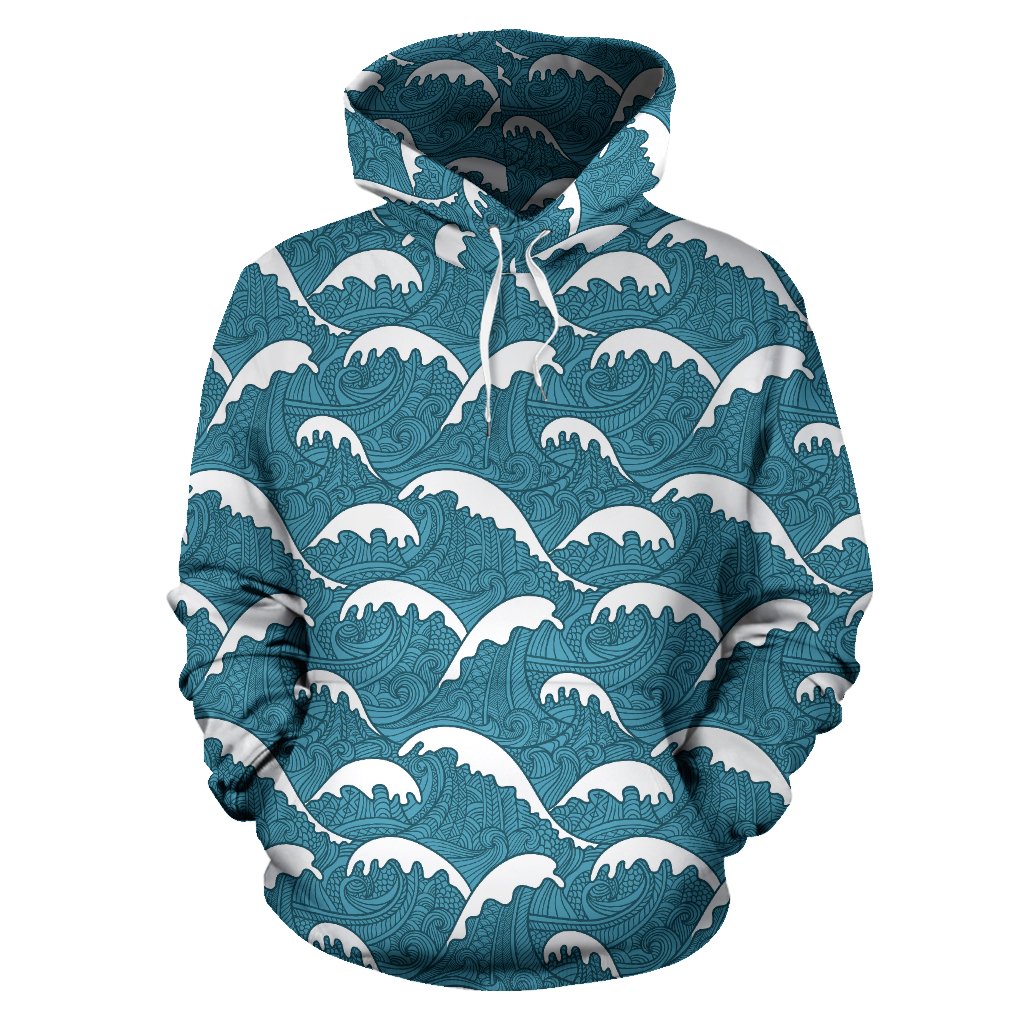 Surf Wave Tribal Design Pullover Hoodie