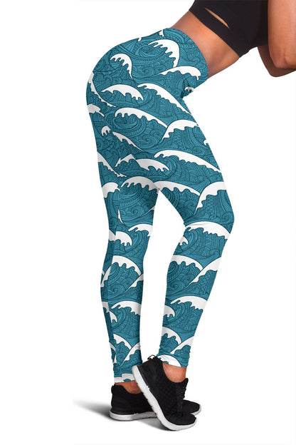 Surf Wave Tribal Design Women Leggings