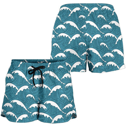 Surf Wave Tribal Design Women Shorts-JTAMIGO.COM