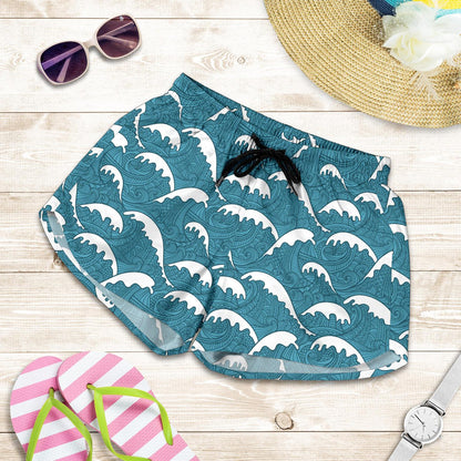 Surf Wave Tribal Design Women Shorts-JTAMIGO.COM