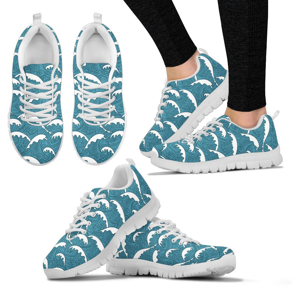 Surf Wave Tribal Design Women Sneakers Shoes