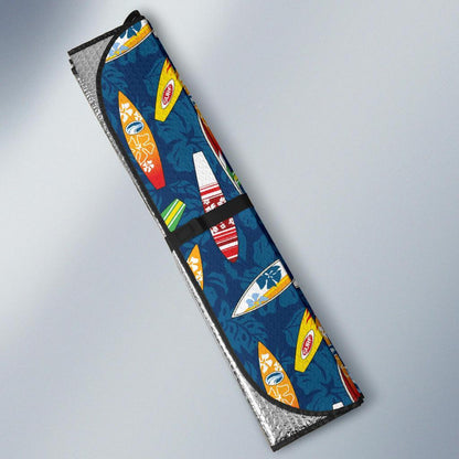 Surfboard Pattern Print Car Sun Shade For Windshield
