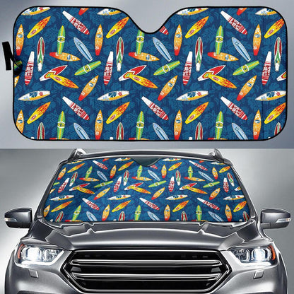 Surfboard Pattern Print Car Sun Shade For Windshield