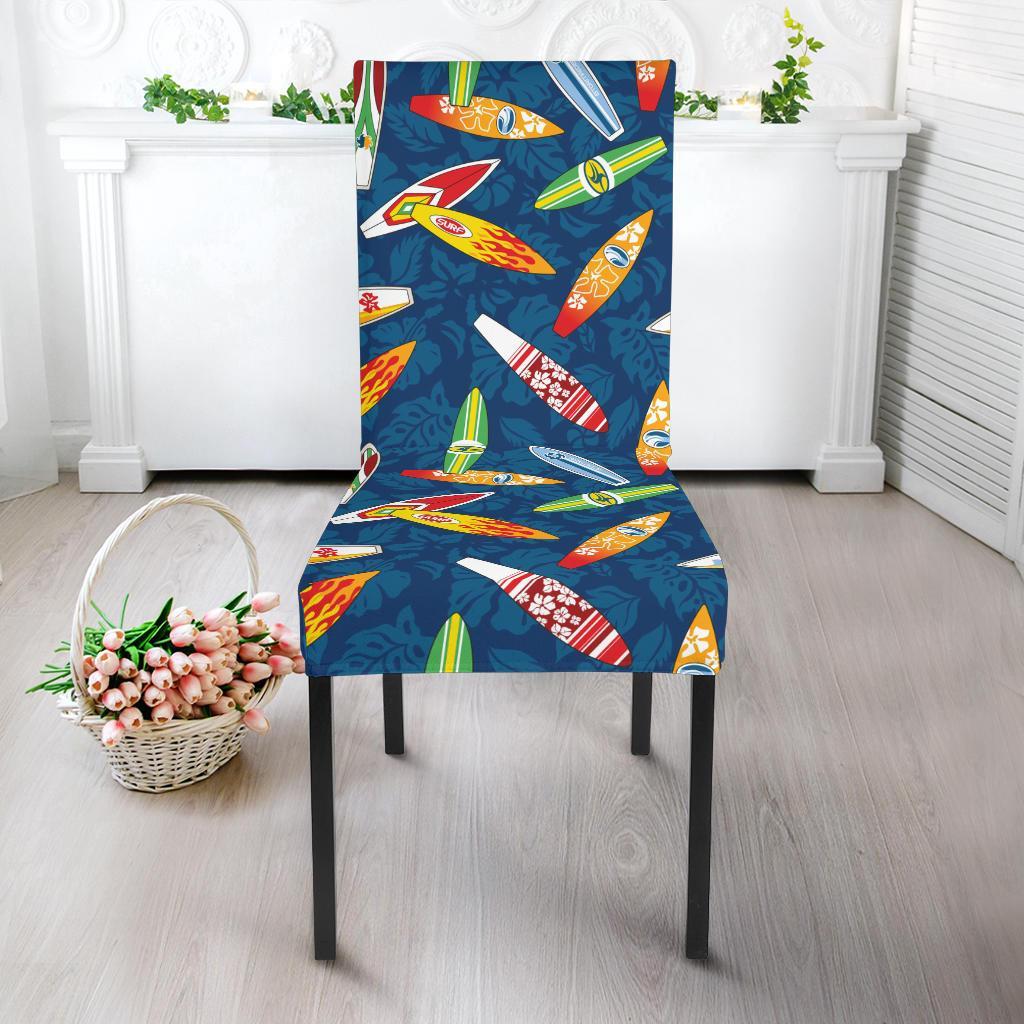 Surfboard Pattern Print Dining Chair Slipcover-JTAMIGO.COM