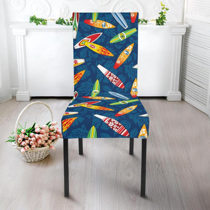 Surfboard Pattern Print Dining Chair Slipcover-JTAMIGO.COM