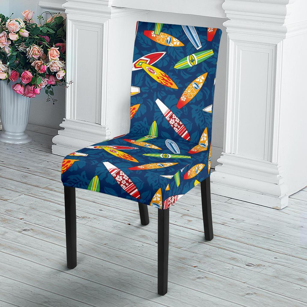 Surfboard Pattern Print Dining Chair Slipcover-JTAMIGO.COM