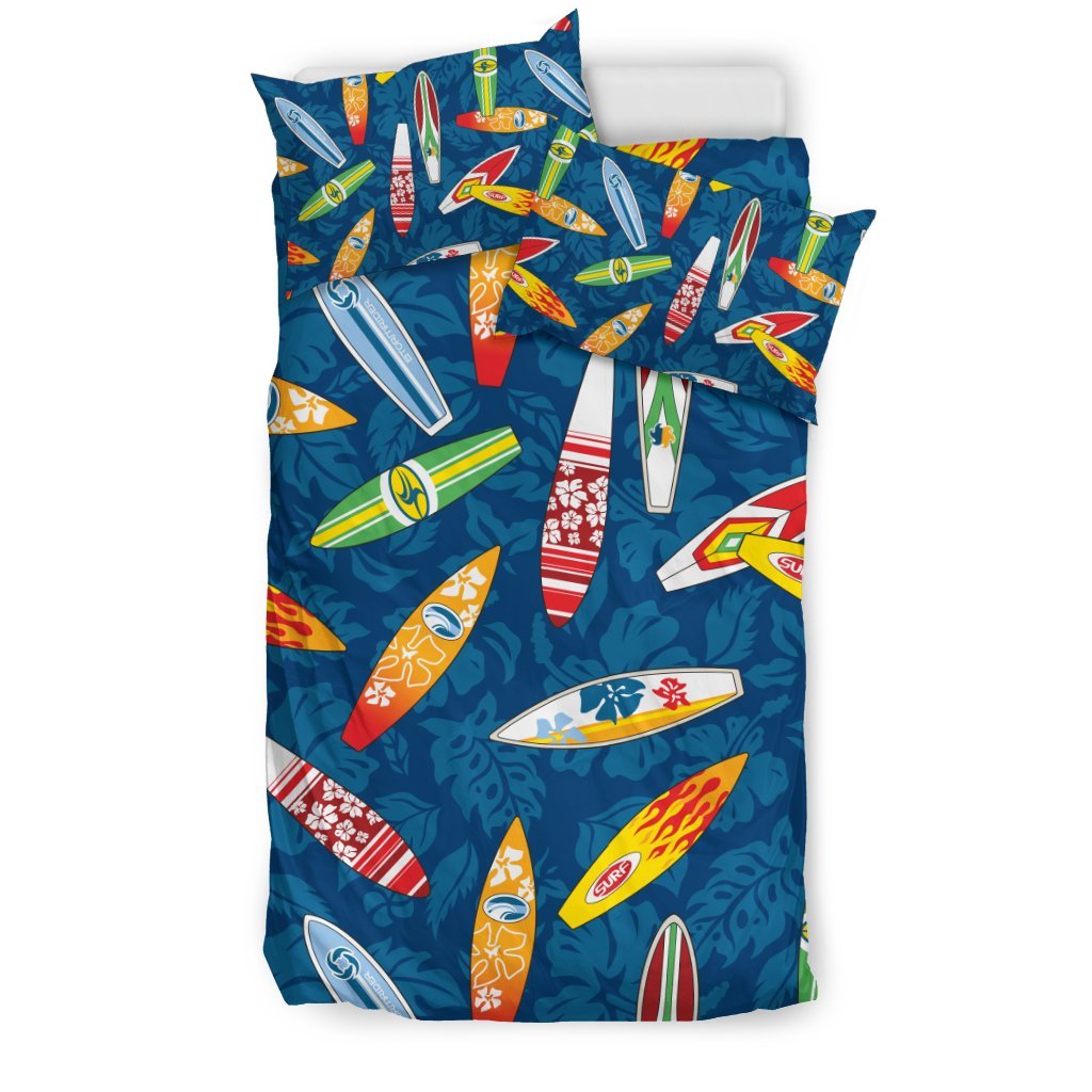 Surfboard Pattern Print Duvet Cover Bedding Set