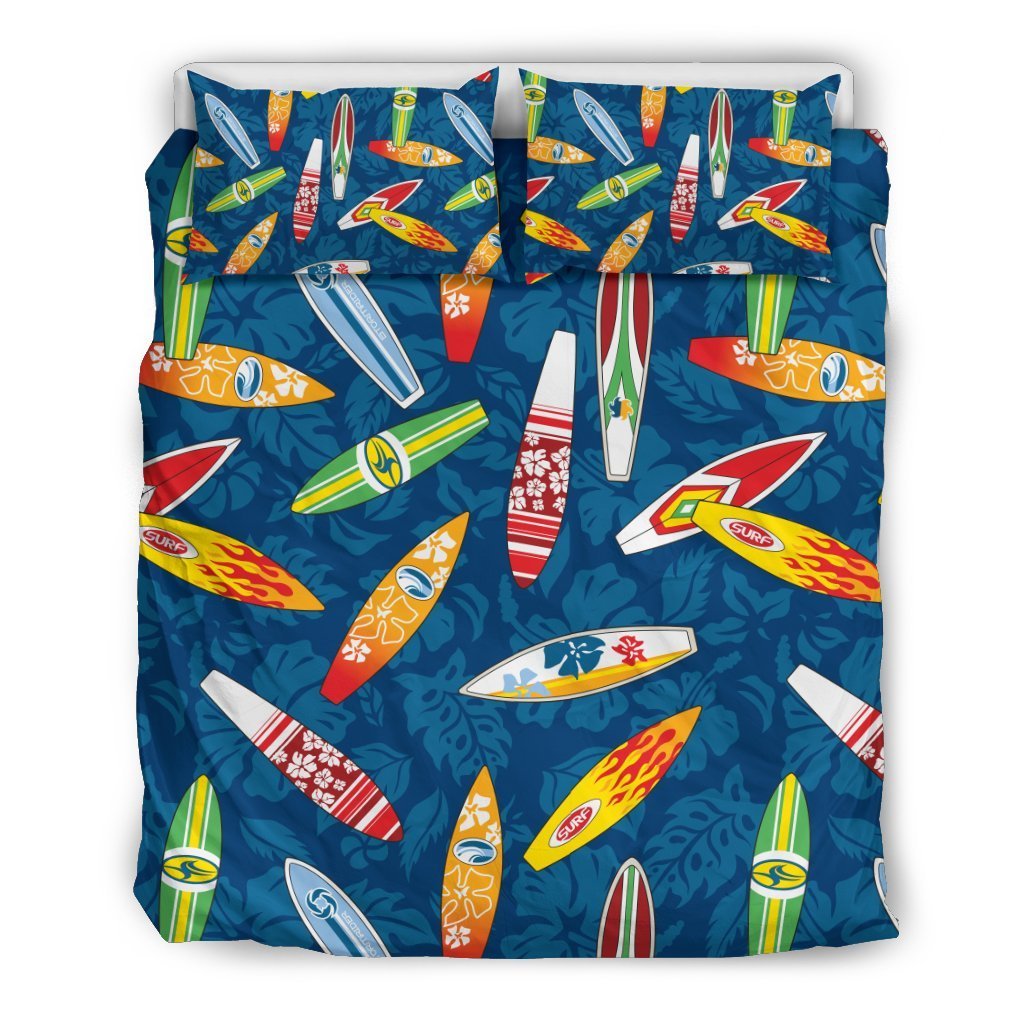 Surfboard Pattern Print Duvet Cover Bedding Set