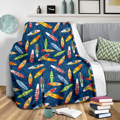 Surfboard Pattern Print Fleece Blanket
