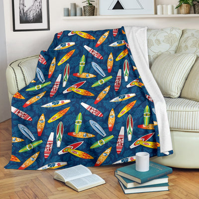 Surfboard Pattern Print Fleece Blanket